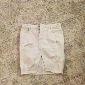 Joes jeans white denim skirt